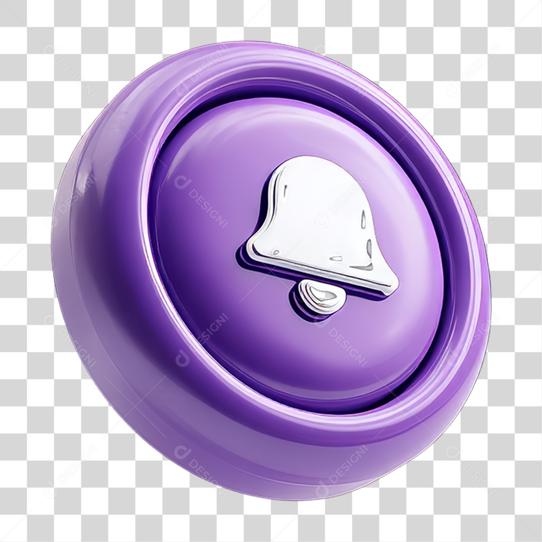 Ícone 3D Sinal Lembrete Sinos PNG Transparente