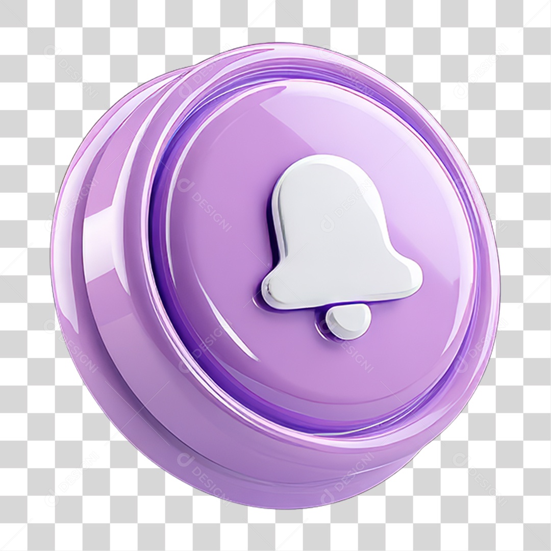 Ícone 3D Sinal Lembrete Sinos PNG Transparente