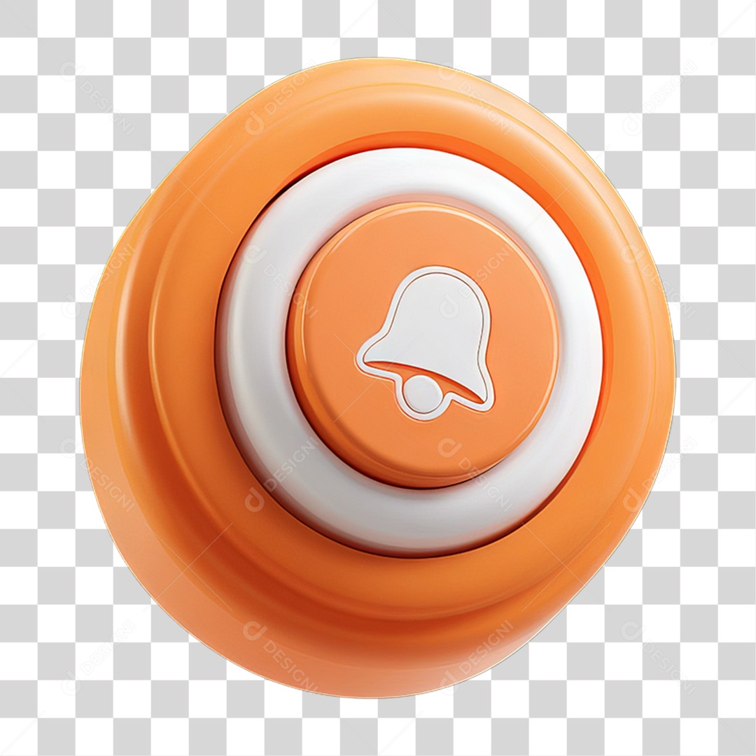 Ícone 3D Sinal Lembrete Sinos PNG Transparente