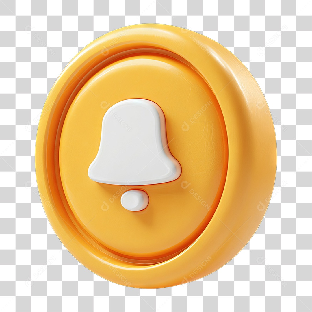 Ícone 3D Sinal Lembrete Sinos PNG Transparente
