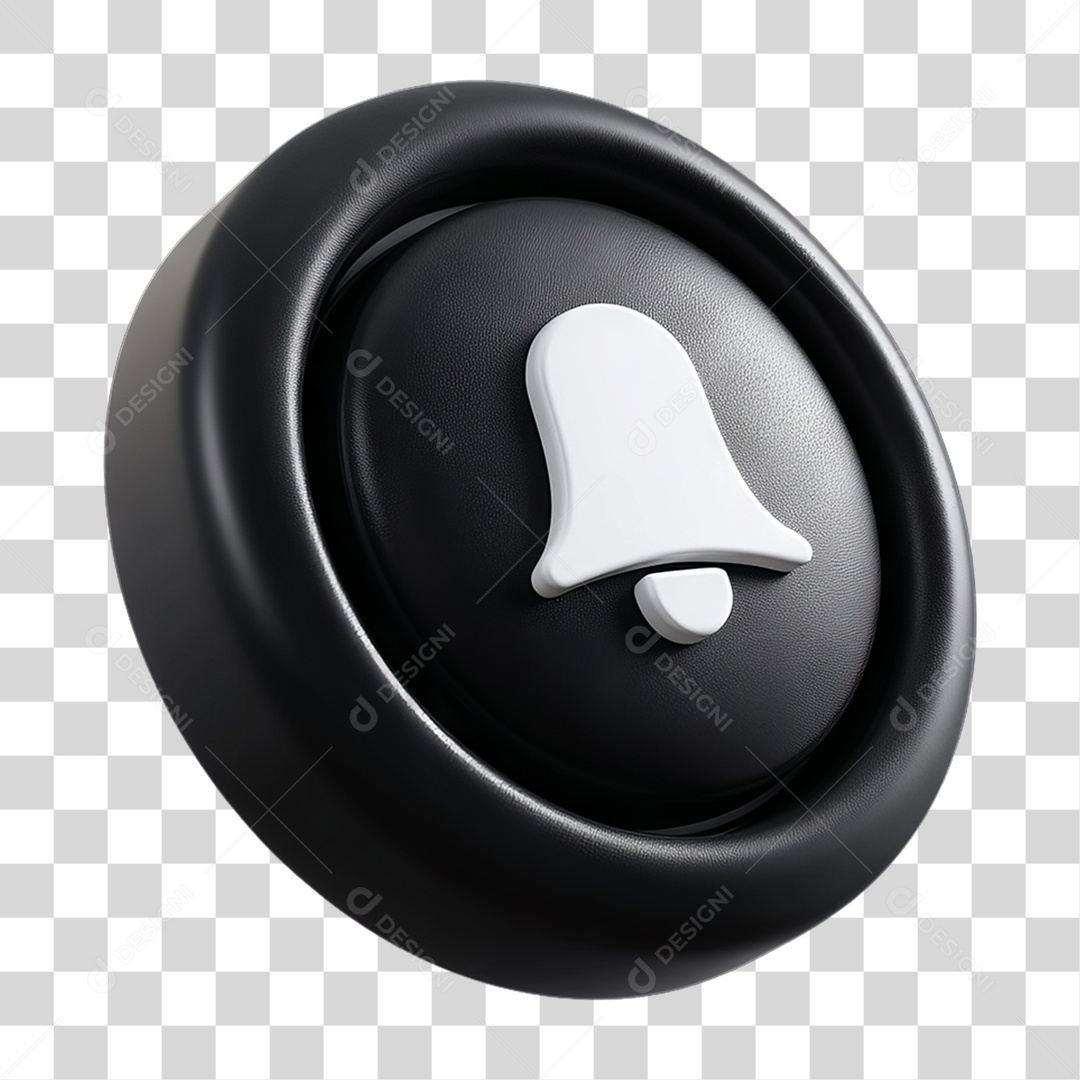 Ícone 3D Sinal Lembrete Sinos PNG Transparente