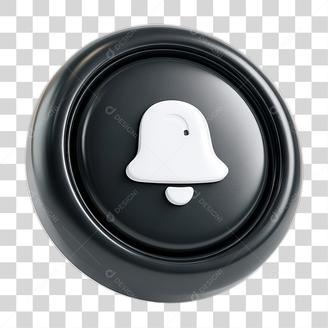 Ícone 3D Sinal Lembrete Sinos PNG Transparente