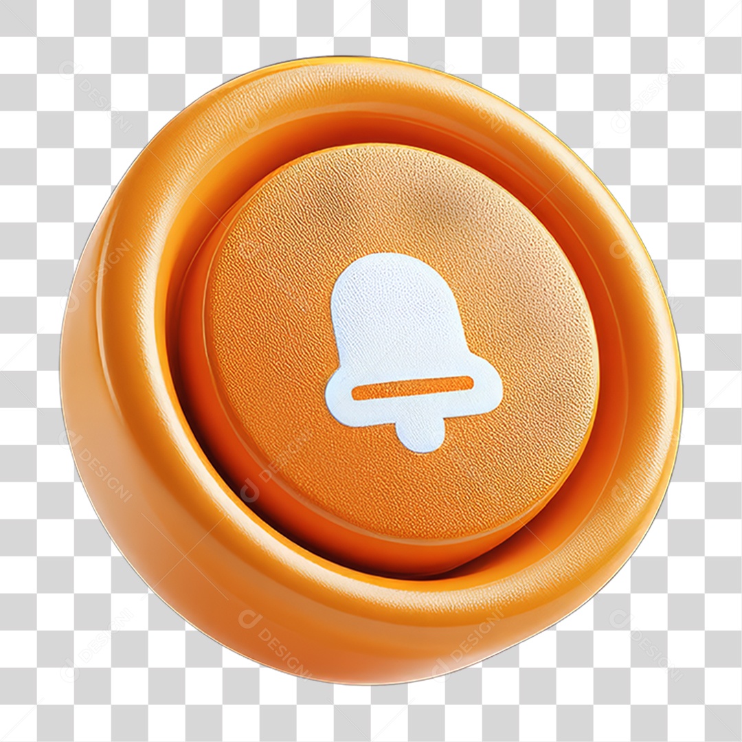 Ícone 3D Sinal Lembrete Sinos PNG Transparente