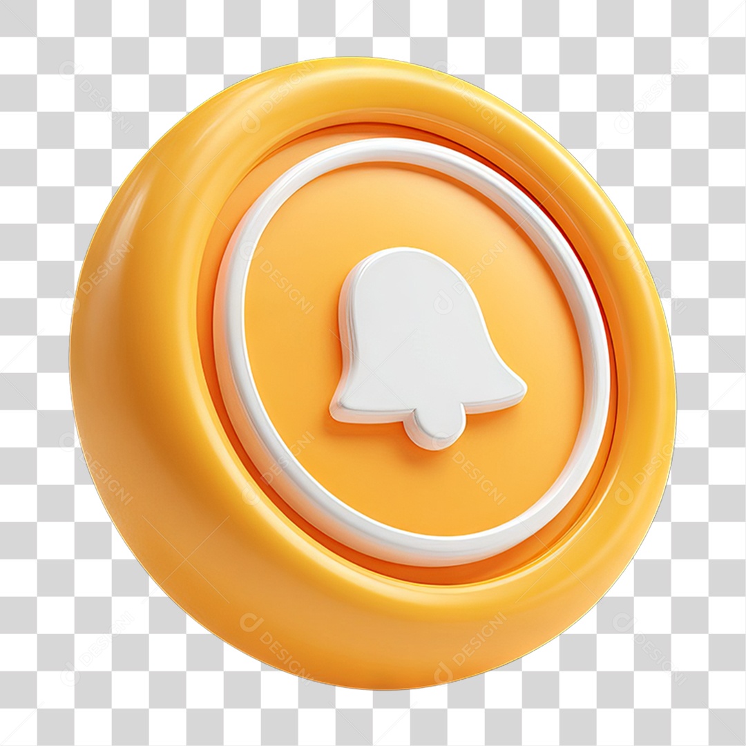 Ícone 3D Sinal Lembrete Sinos PNG Transparente