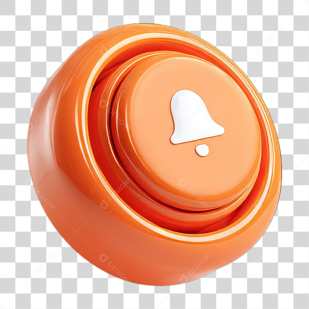 Ícone 3D Sinal Lembrete Sinos PNG Transparente