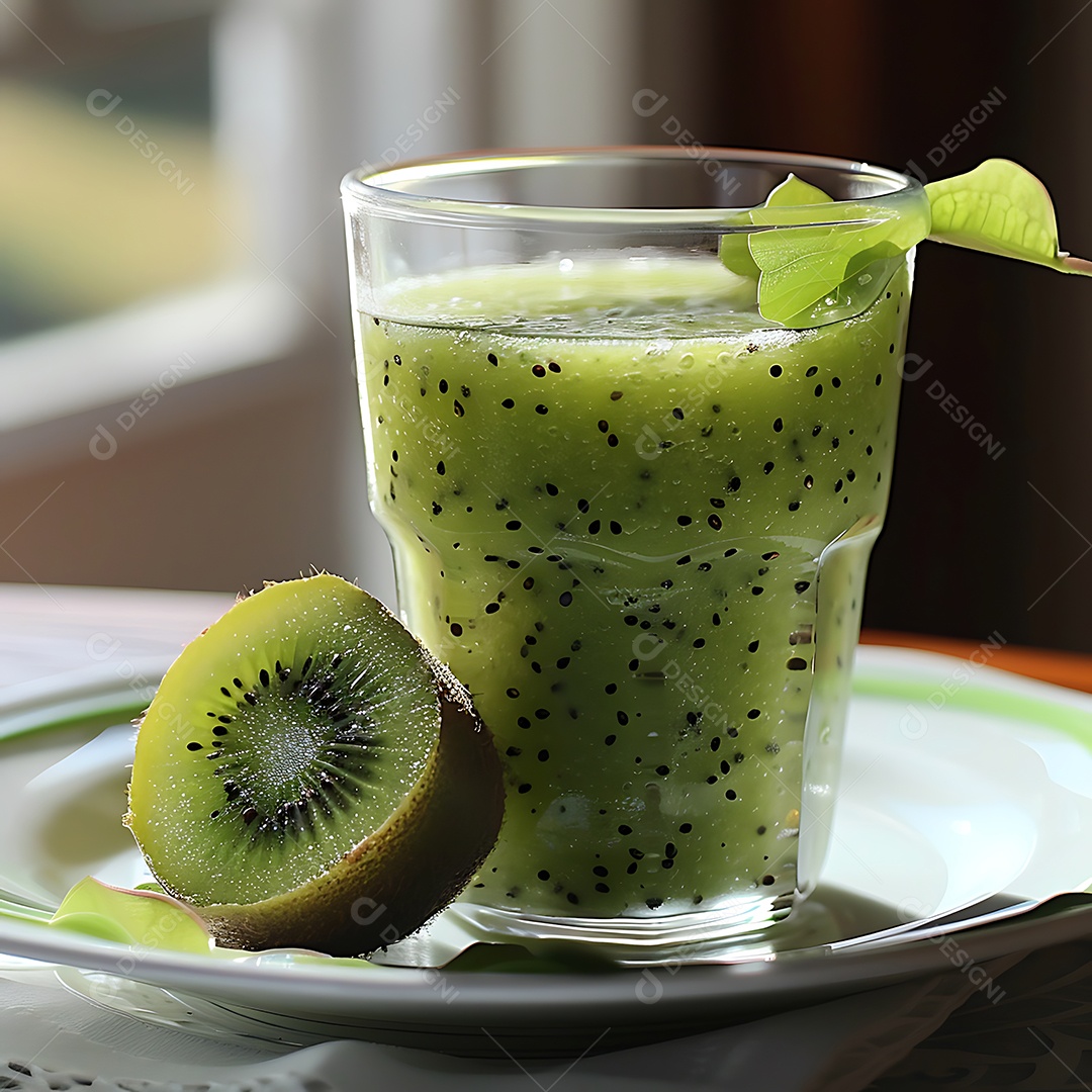 Suco de kiwi saboroso