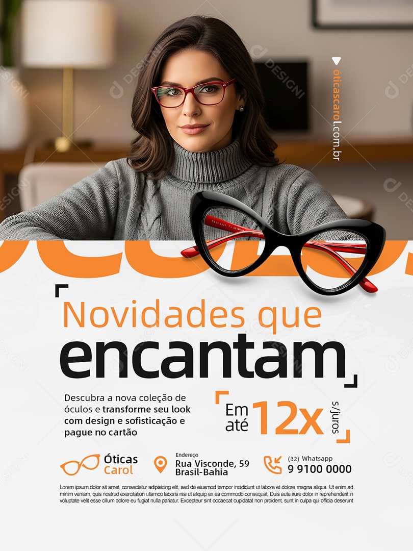 Ótica Novidades Que Encantam Social Media PSD Editável