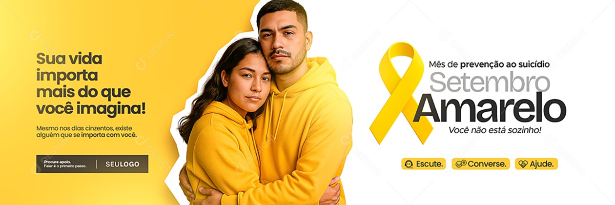 Banner Setembro Amarelo Campanha de Conscientização Social Media PSD Editável