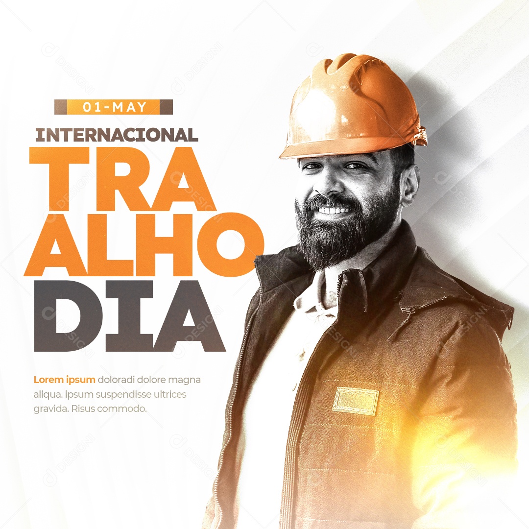 Feliz Dia Do Trabalho 01 de Maio Social Media PSD Editável