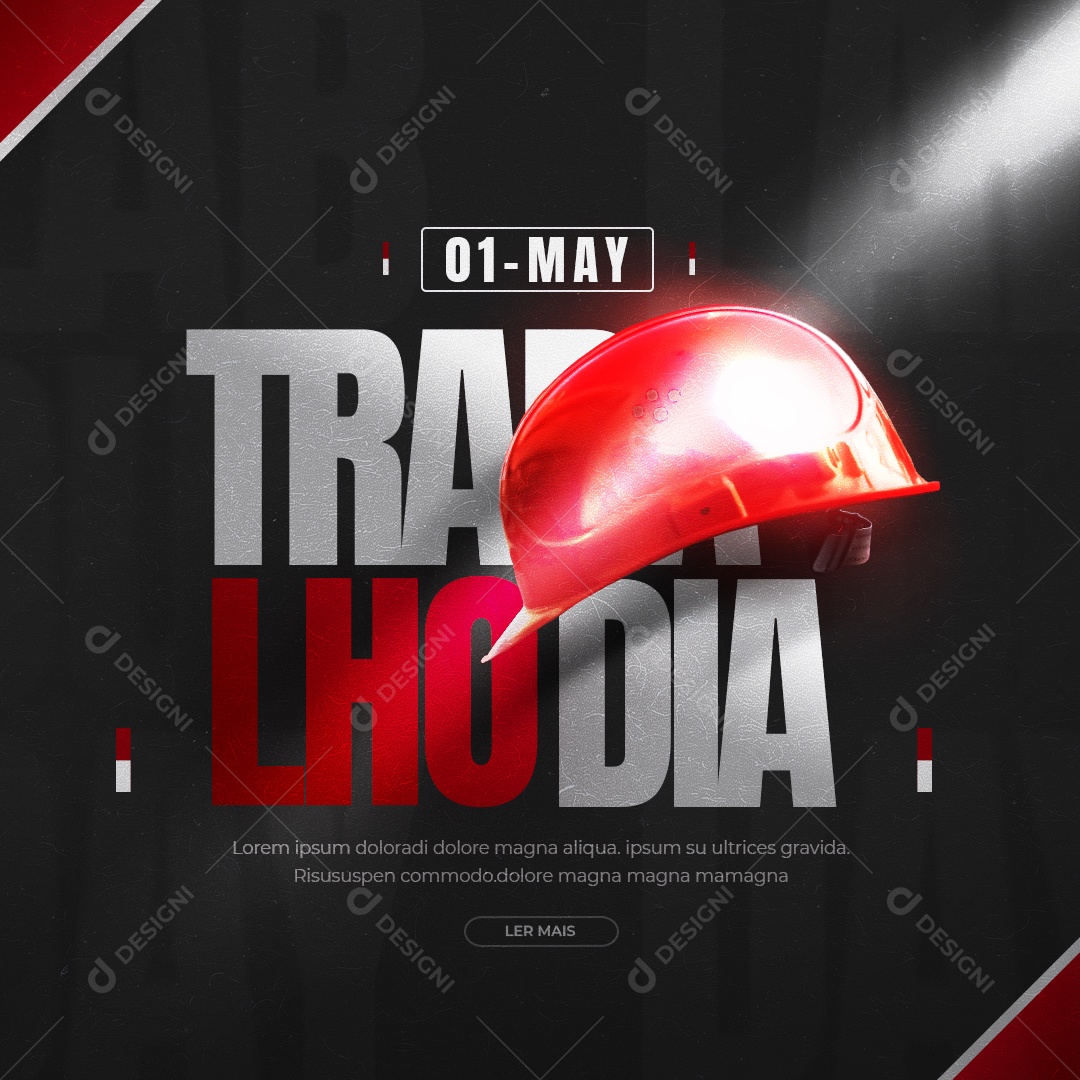 Feliz Dia Do Trabalho 01 de Maio Social Media PSD Editável