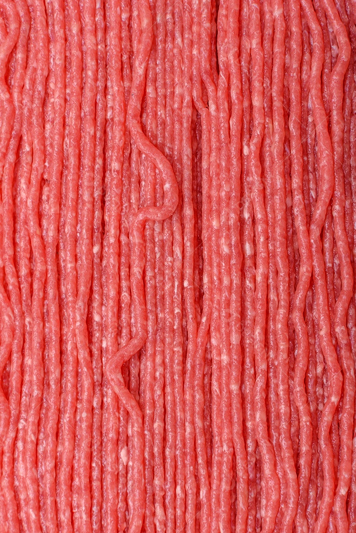A imagem mostra carne moída crua, um tipo de carne feita de carne bovina