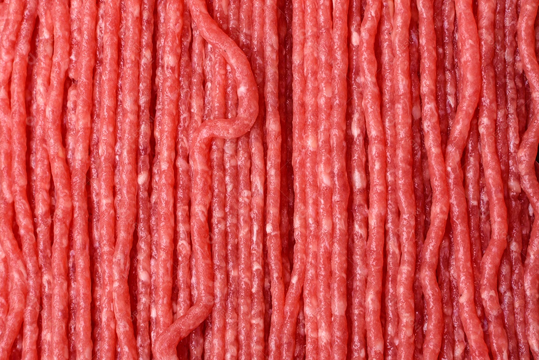 A imagem mostra carne moída crua, um tipo de carne feita de carne bovina