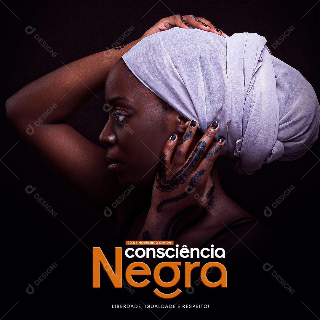 20 de Novembro dia da consciência Negra Feed Socal Media PSD Editável