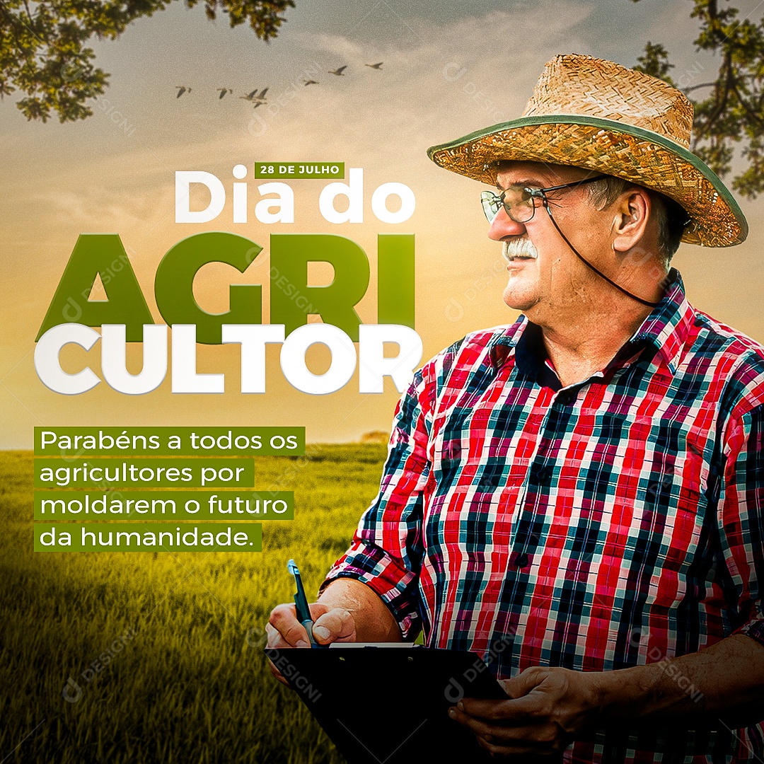 28 de julho dia do Agricultor Feed Social Media PSD Editável