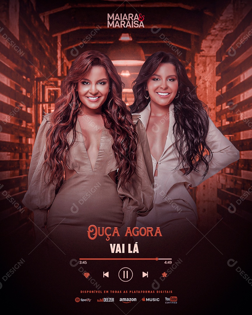 Feed Ouça agora Maiara & Maraisa Social Media PSD Editável