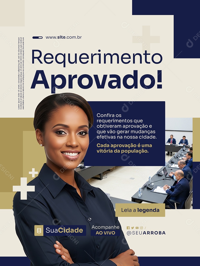 Política Requerimento Aprovado Social Media PSD Editável