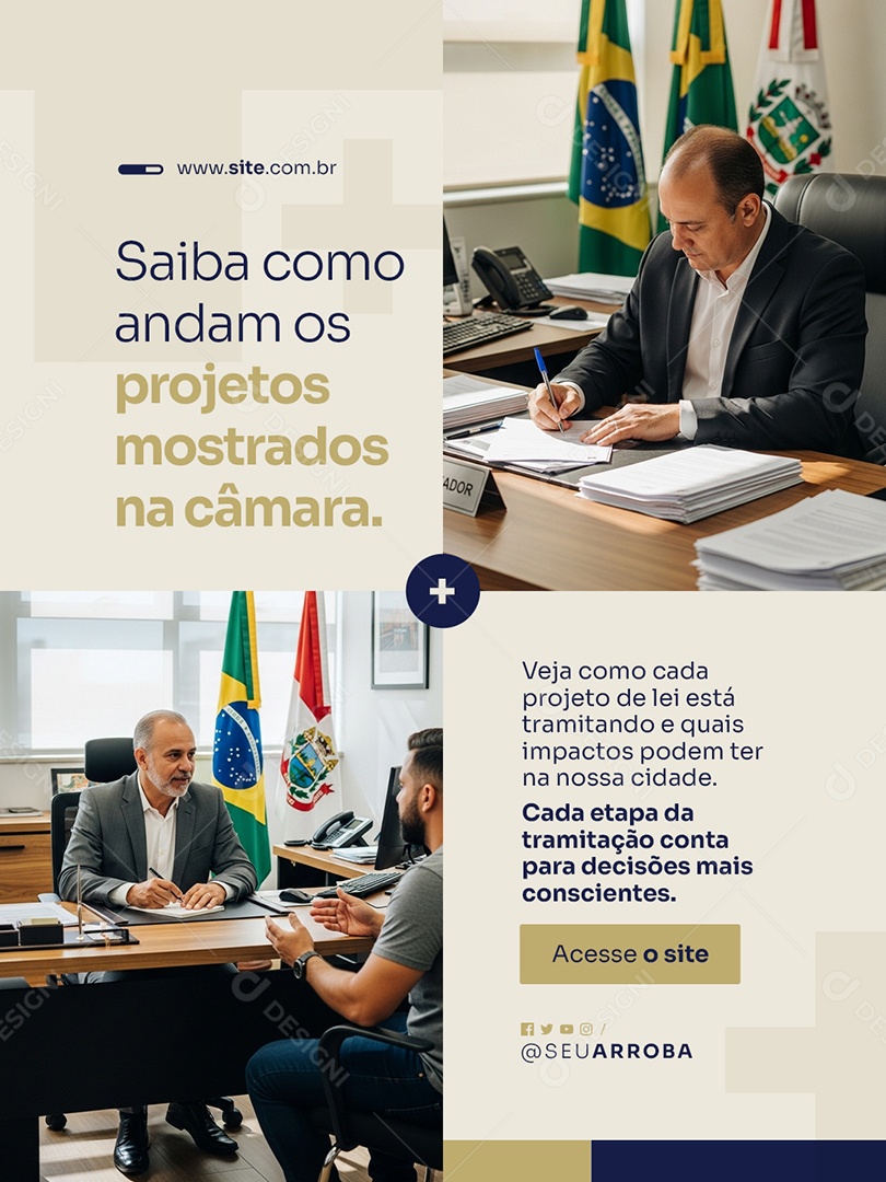 Política Saiba como Andam os Projetos Mostrados na Câmara Social Media PSD Editável