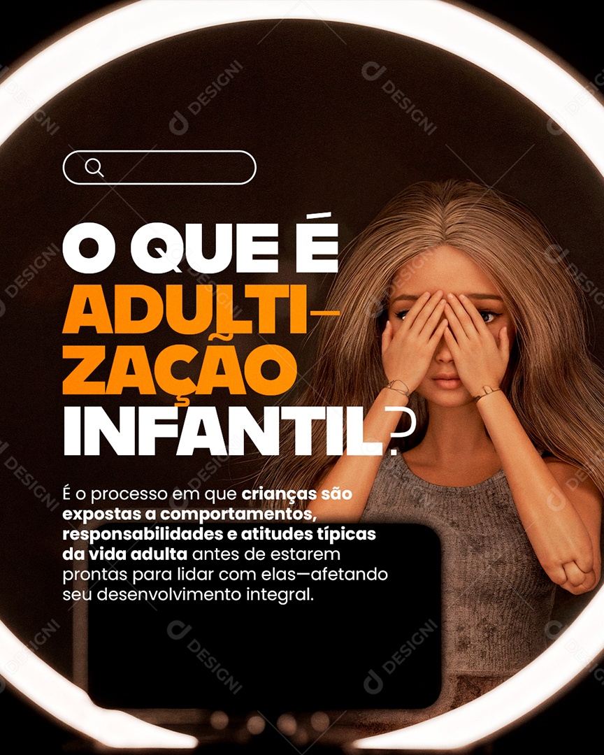 Campanha Contra Adultização Infantil Social Media PSD Editável