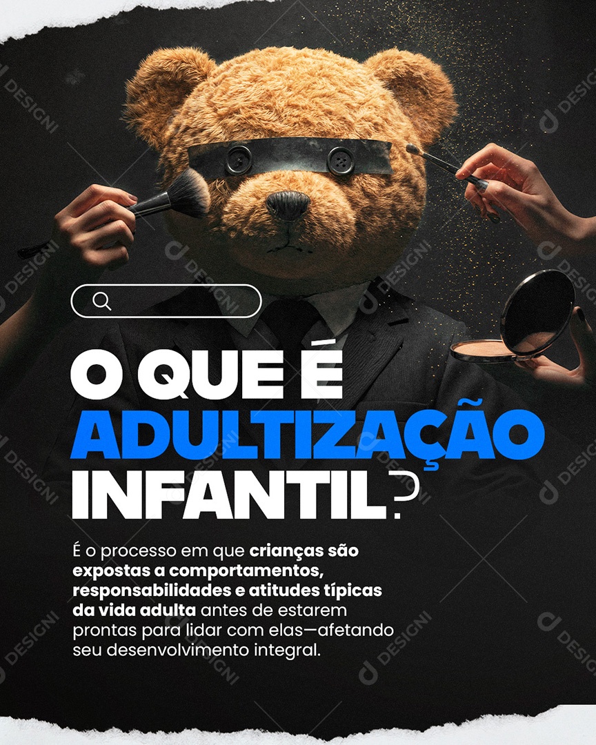 Campanha Contra Adultização Infantil Social Media PSD Editável