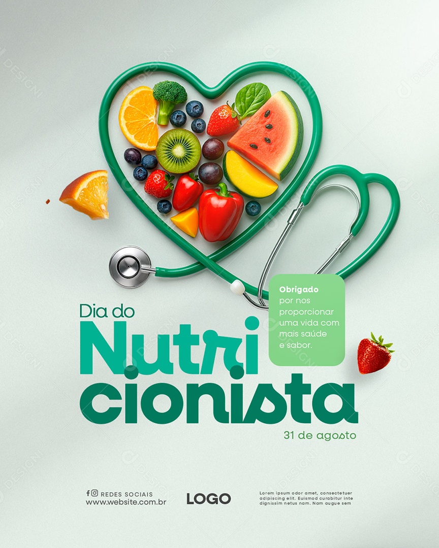 Dia Do Nutricionista 31 De Agosto Parabéns Social Media PSD Editável