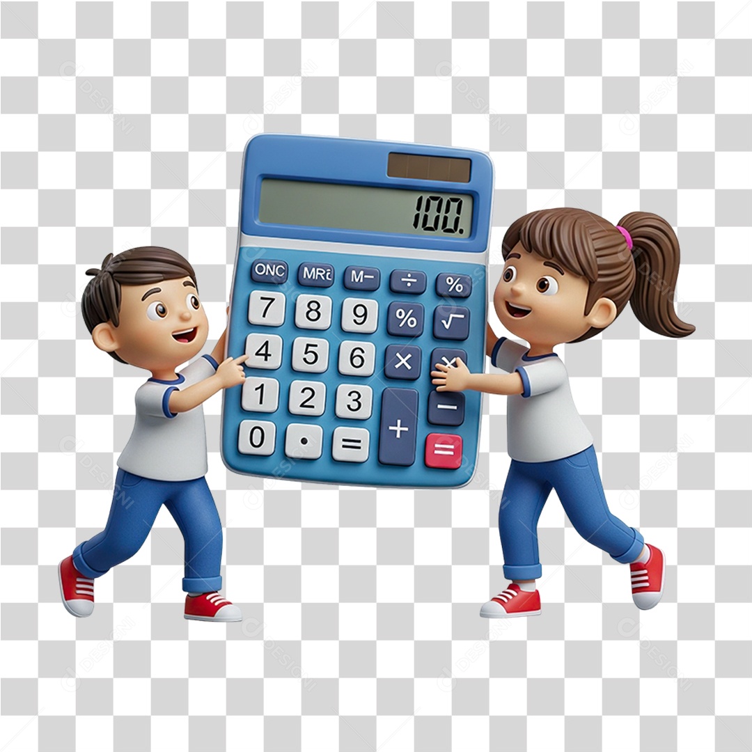 Crianças Apresentando uma Calculadora PNG Transparente