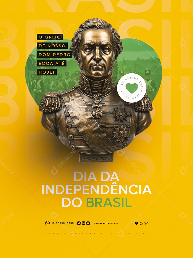 Dia da Independência do Brasil 07 de Setembro Social Media PSD Editável