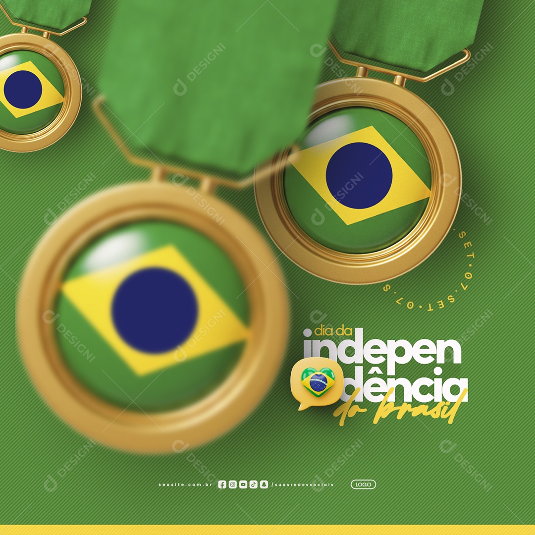 Dia da Independência do Brasil 07 de Setembro Social Media PSD Editável