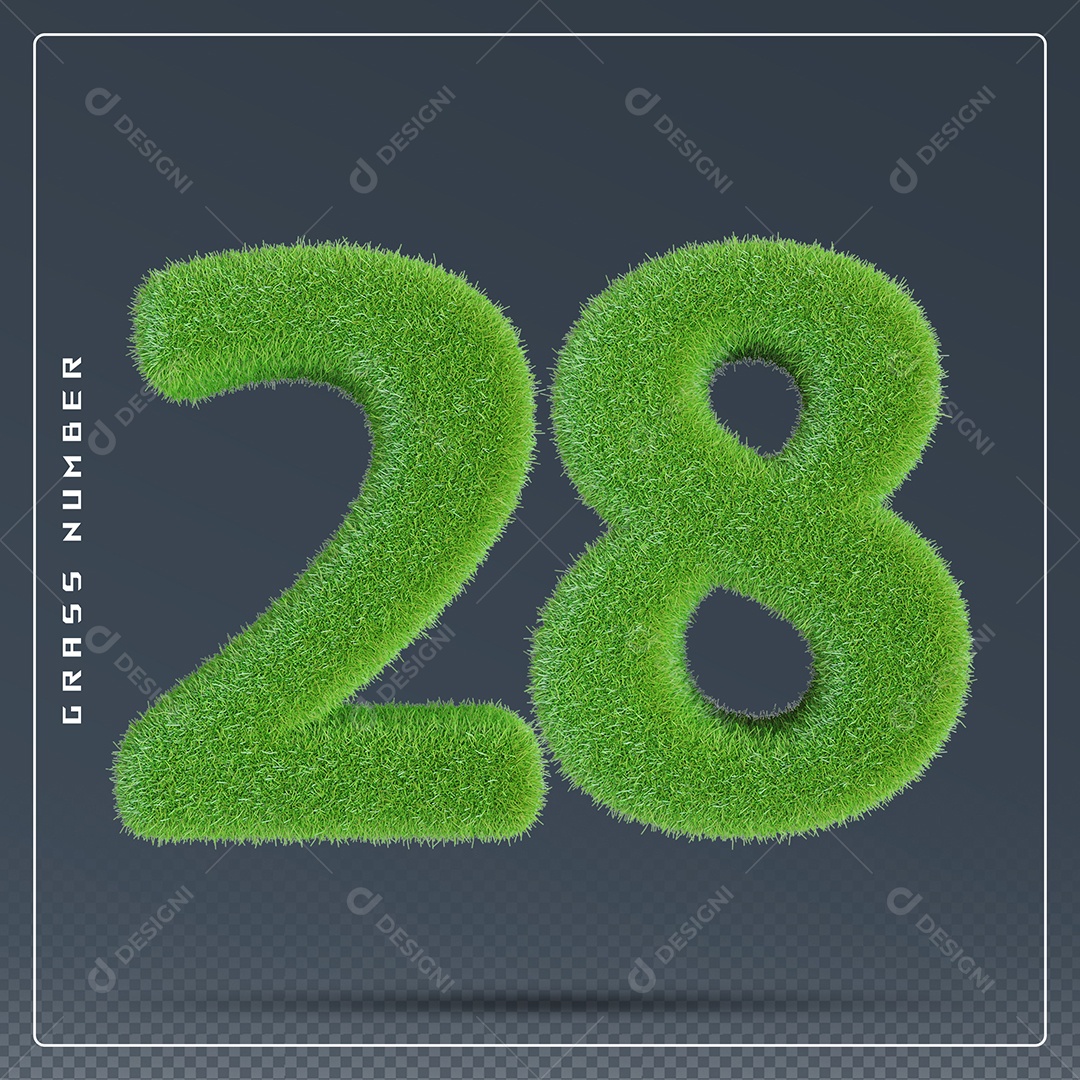 Elemento 3D Número 19 Verde para Composição PSD