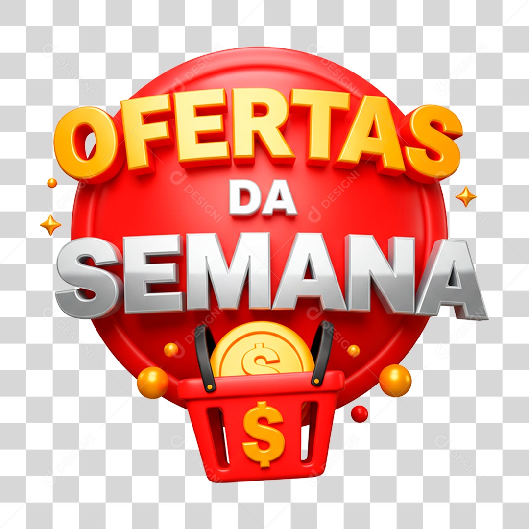 Selo 3D Ofertas da Semana PNG Transparente