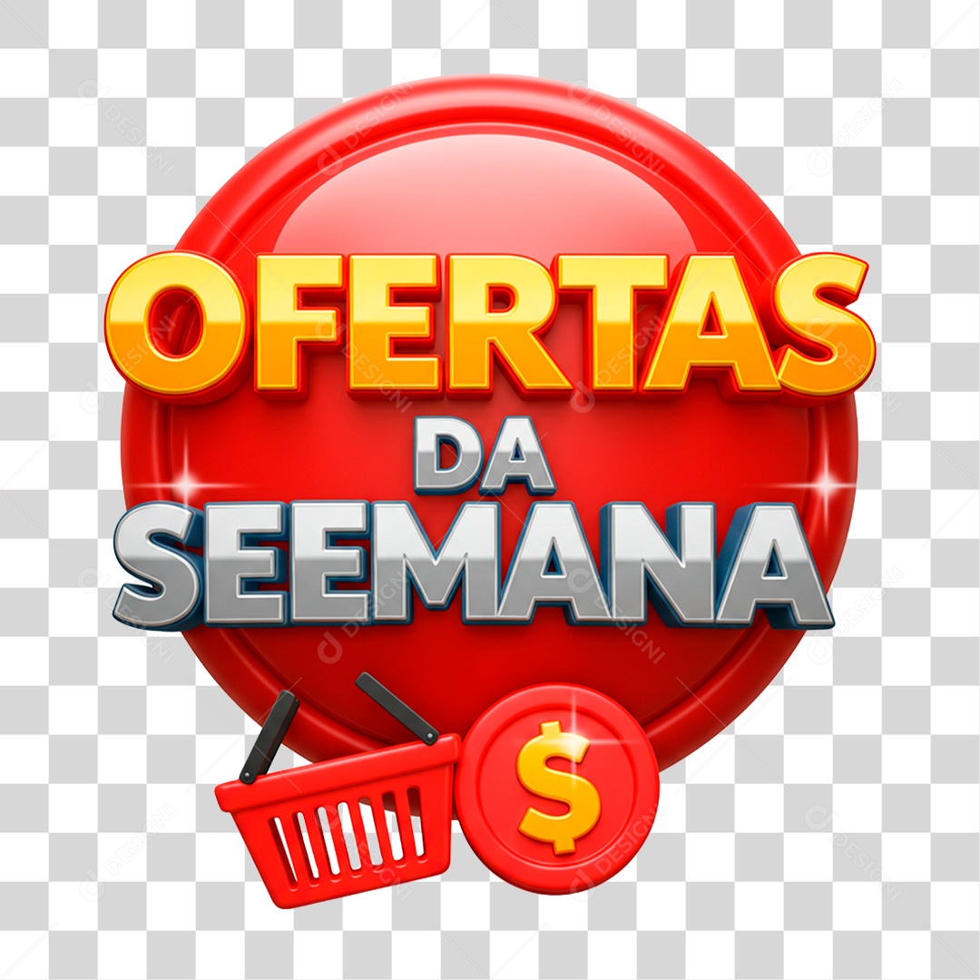 Selo 3D Ofertas da Semana PNG Transparente