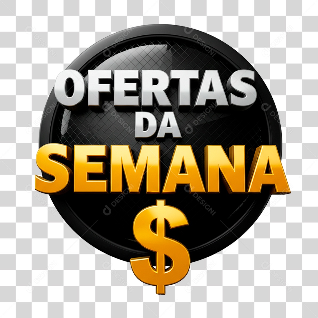 Selo 3D Ofertas da Semana PNG Transparente