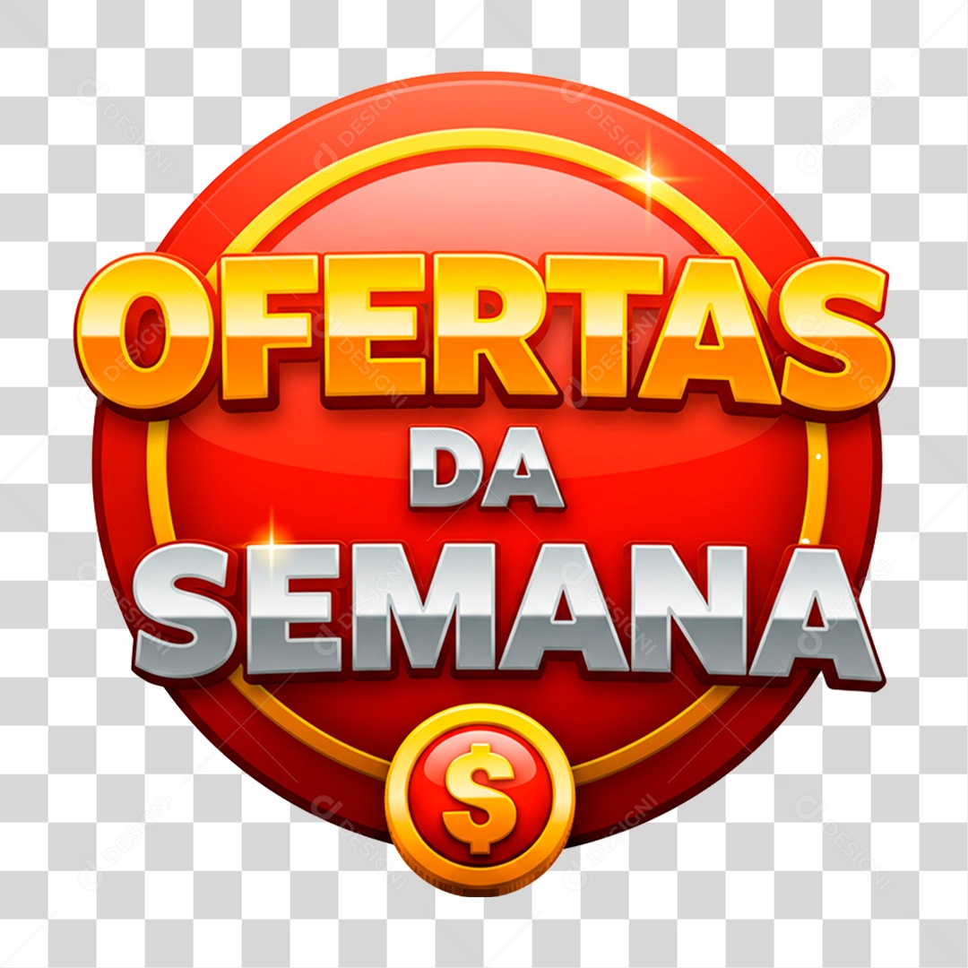 Selo 3D Ofertas da Semana PNG Transparente