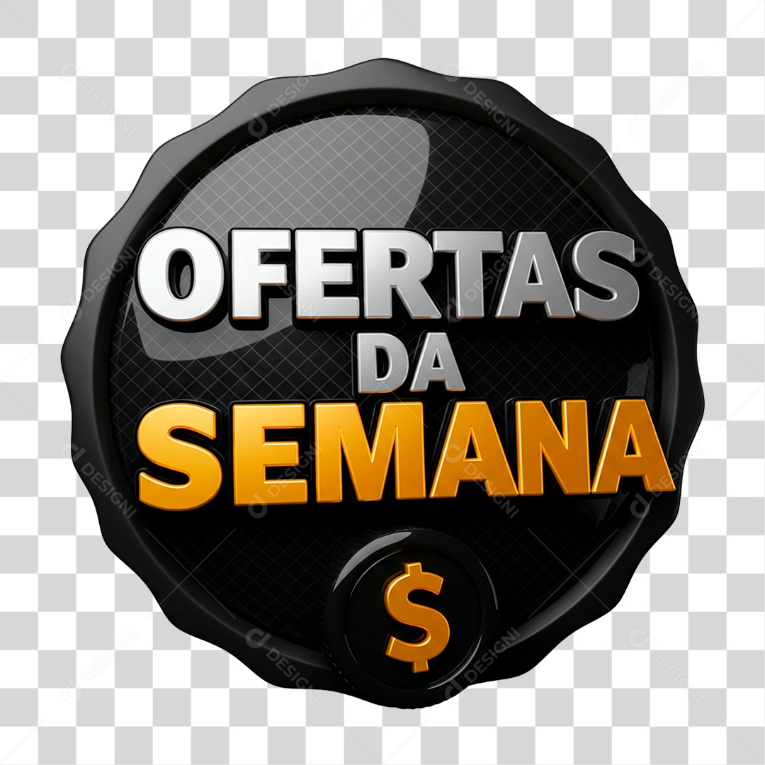Selo 3D Ofertas da Semana PNG Transparente