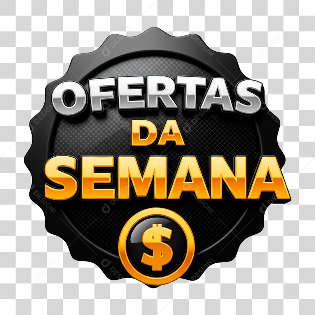 Selo 3D Ofertas da Semana PNG Transparente