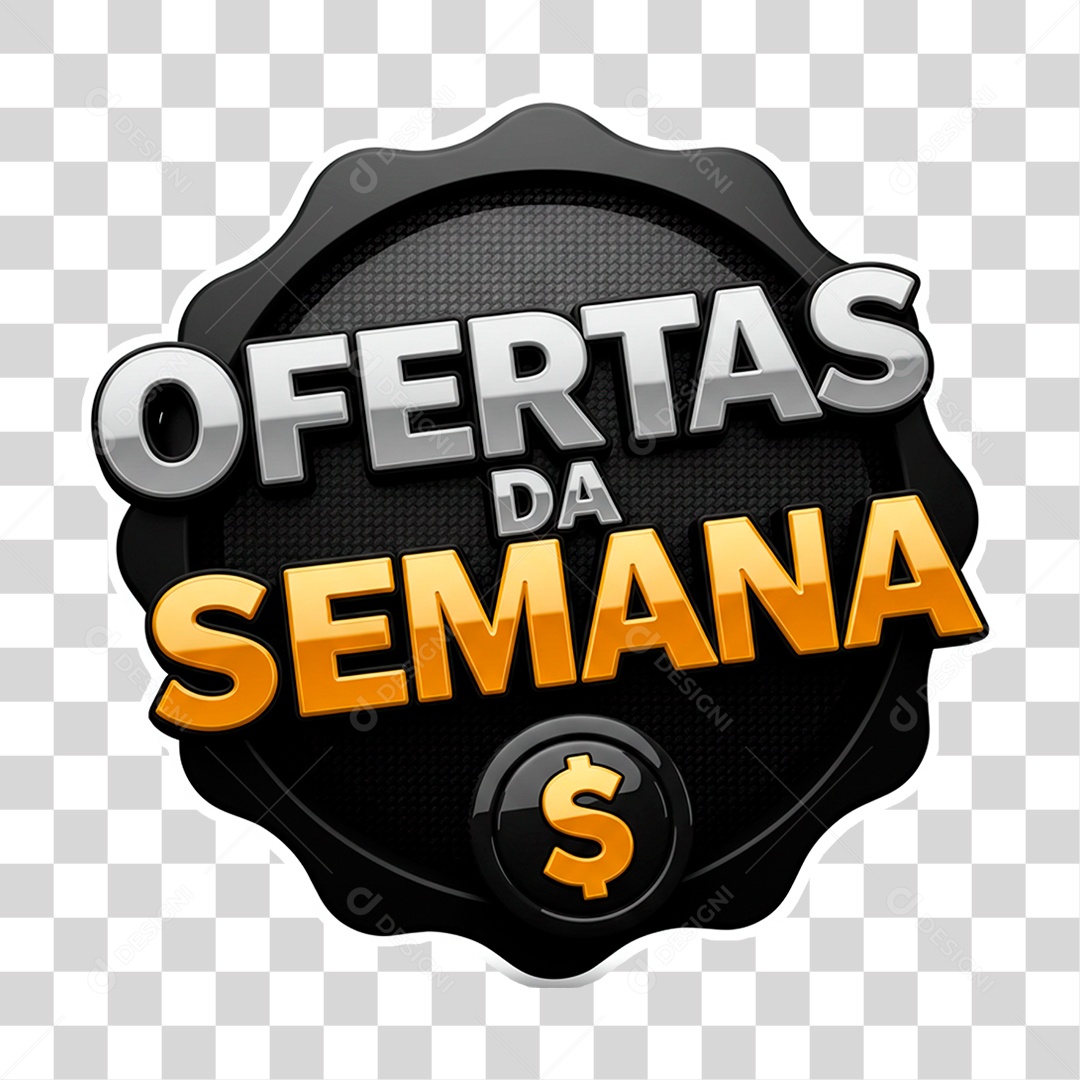 Selo 3D Ofertas da Semana PNG Transparente
