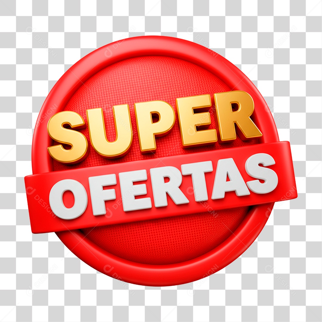 Selo 3D Super Ofertas PNG Transparente