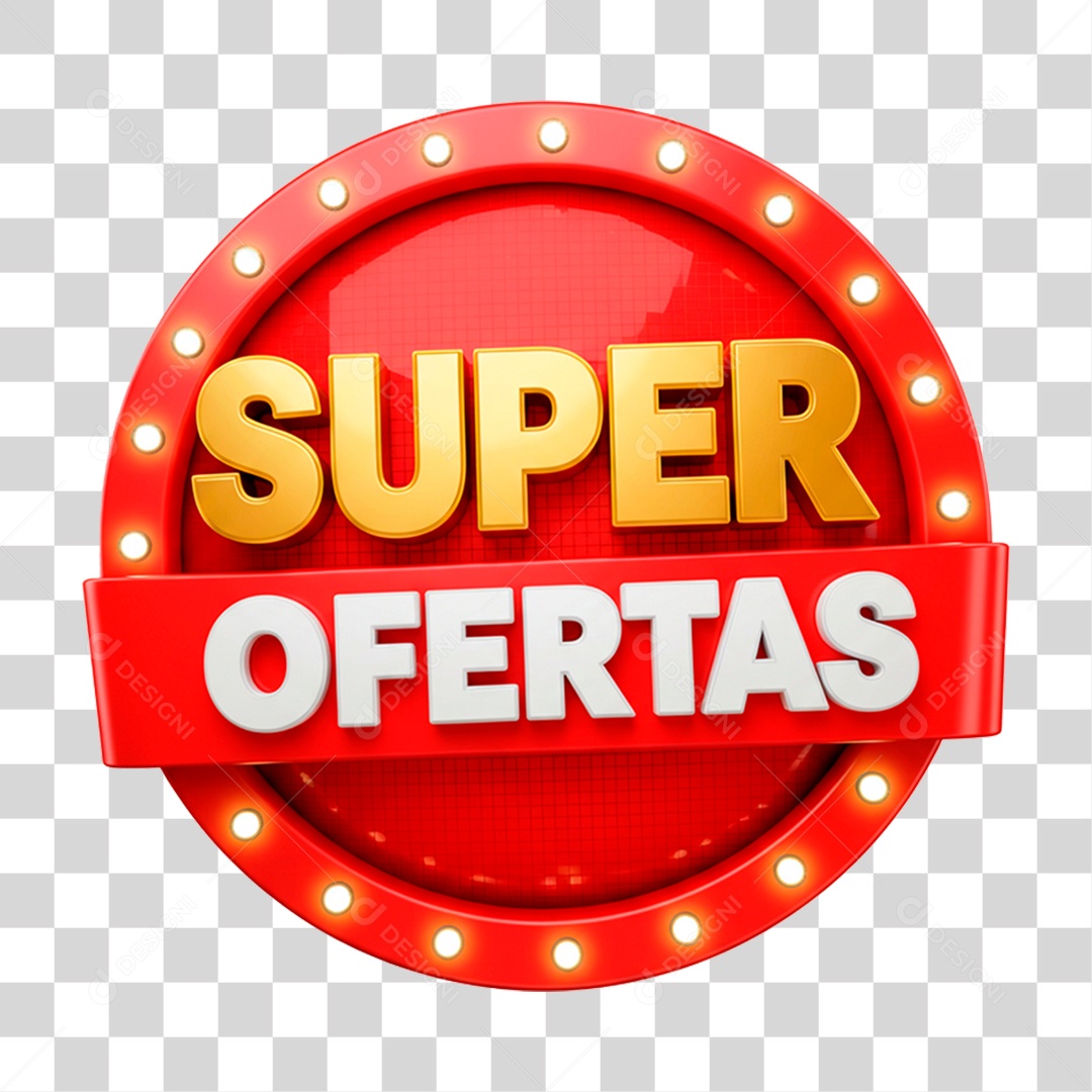Selo 3D Super Ofertas PNG Transparente