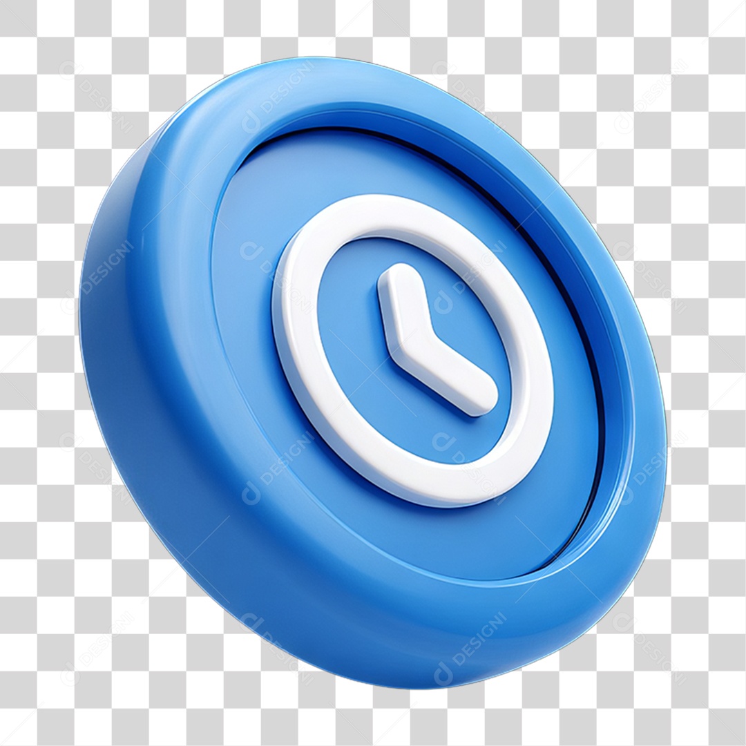 Ícone 3D Relógio Horário PNG Transparente