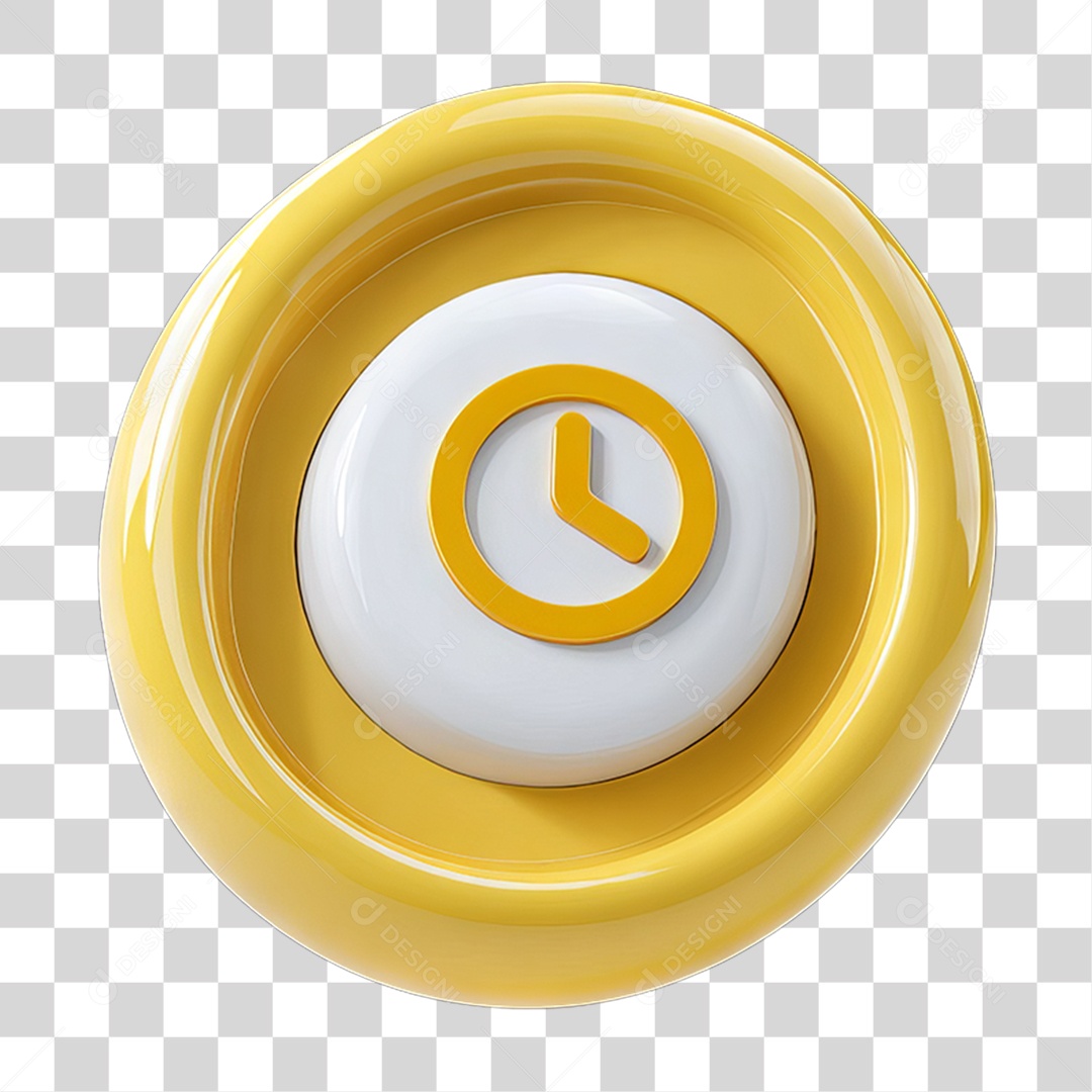 Ícone 3D Relógio Horário PNG Transparente