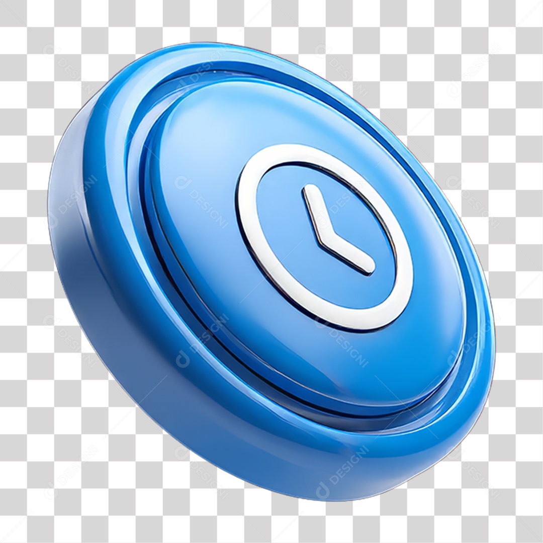 Ícone 3D Relógio Horário PNG Transparente