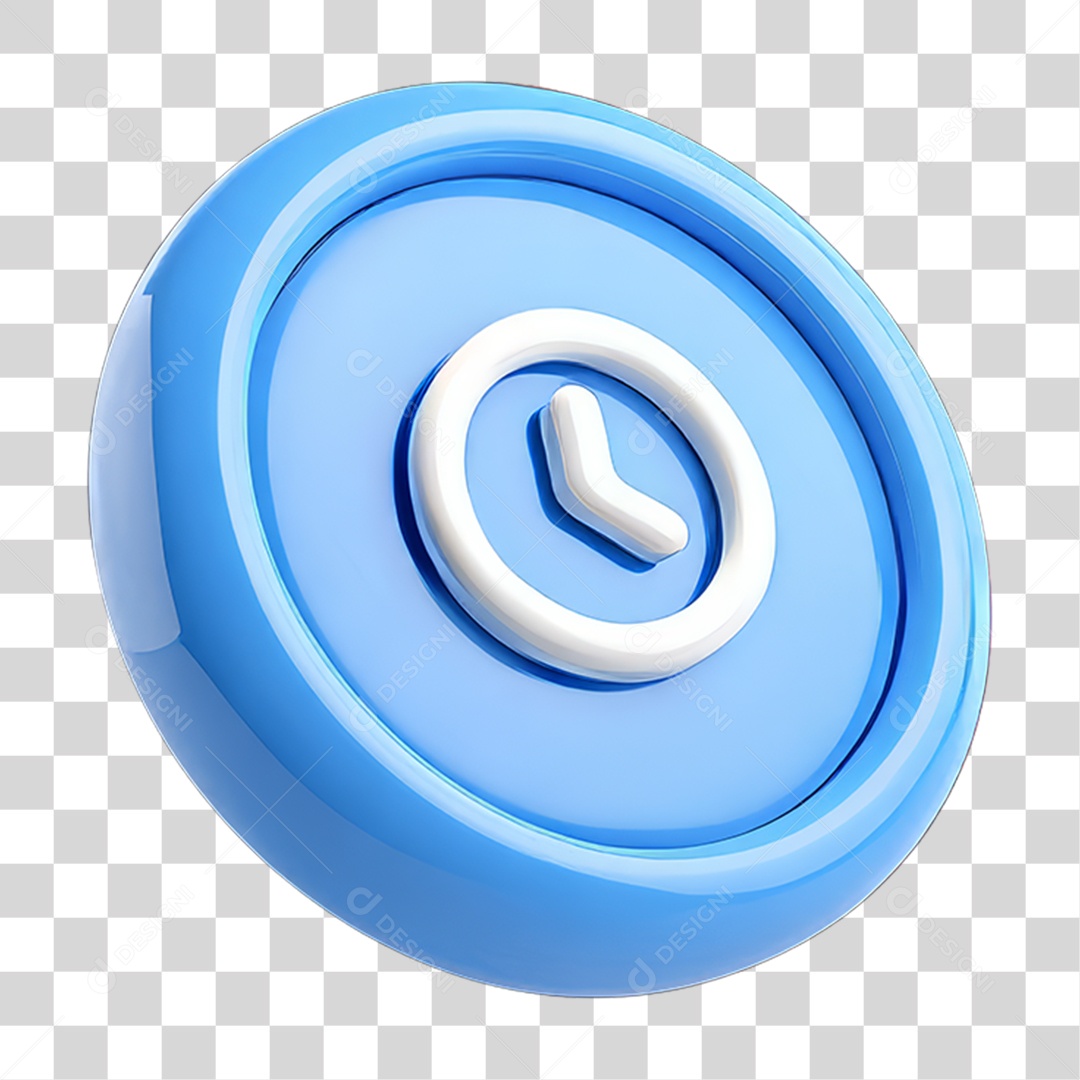 Ícone 3D Relógio Horário PNG Transparente
