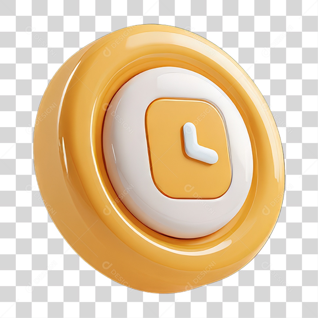 Ícone 3D Relógio Horário PNG Transparente