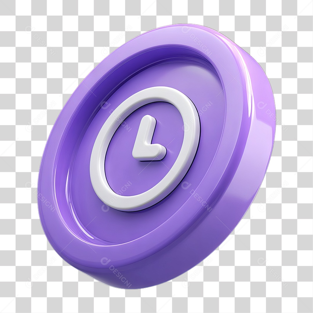 Ícone 3D Relógio Horário PNG Transparente