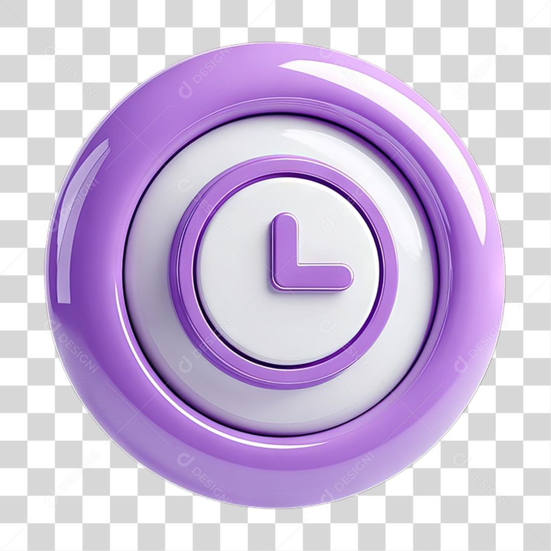 Ícone 3D Relógio Horário PNG Transparente