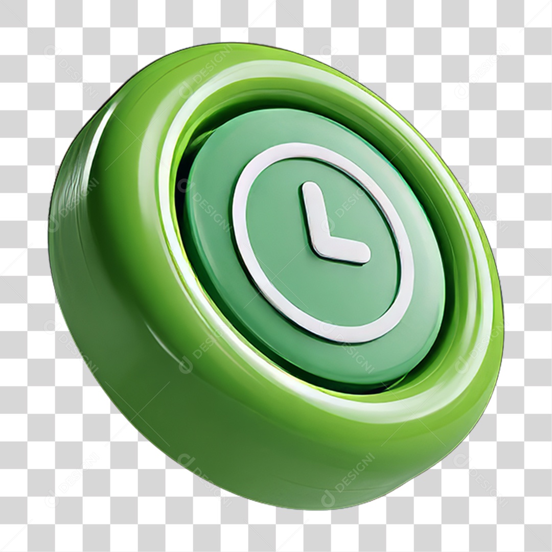 Ícone 3D Relógio Horário PNG Transparente