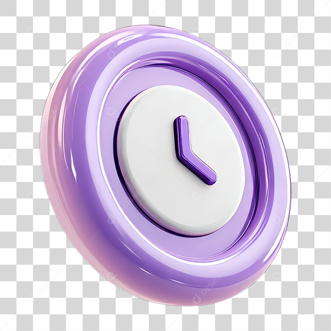 Ícone 3D Relógio Horário PNG Transparente