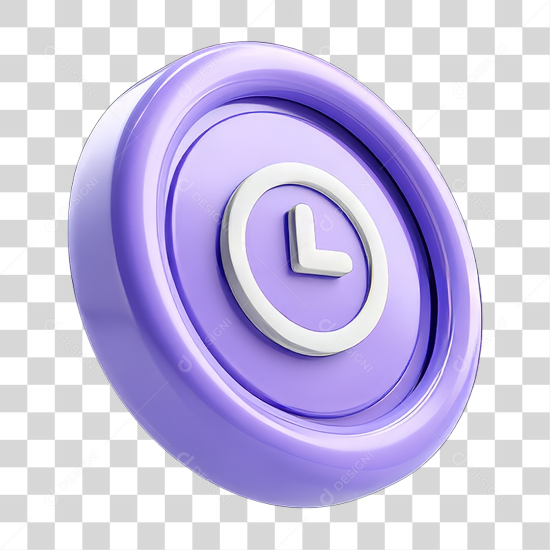 Ícone 3D Relógio Horário PNG Transparente