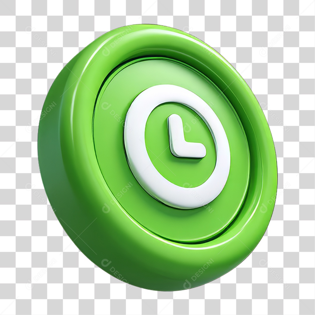 Ícone 3D Relógio Horário PNG Transparente