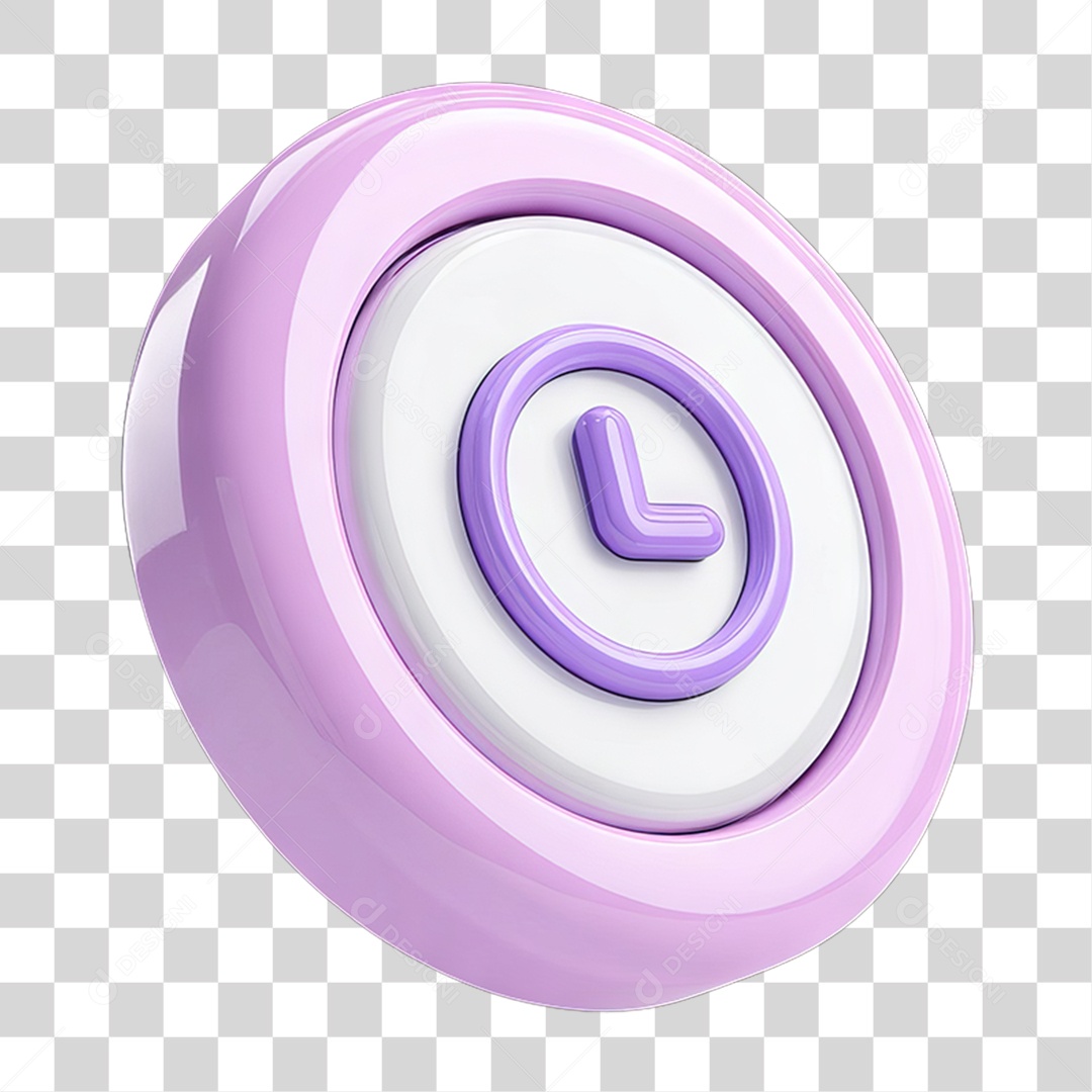 Ícone 3D Relógio Horário PNG Transparente