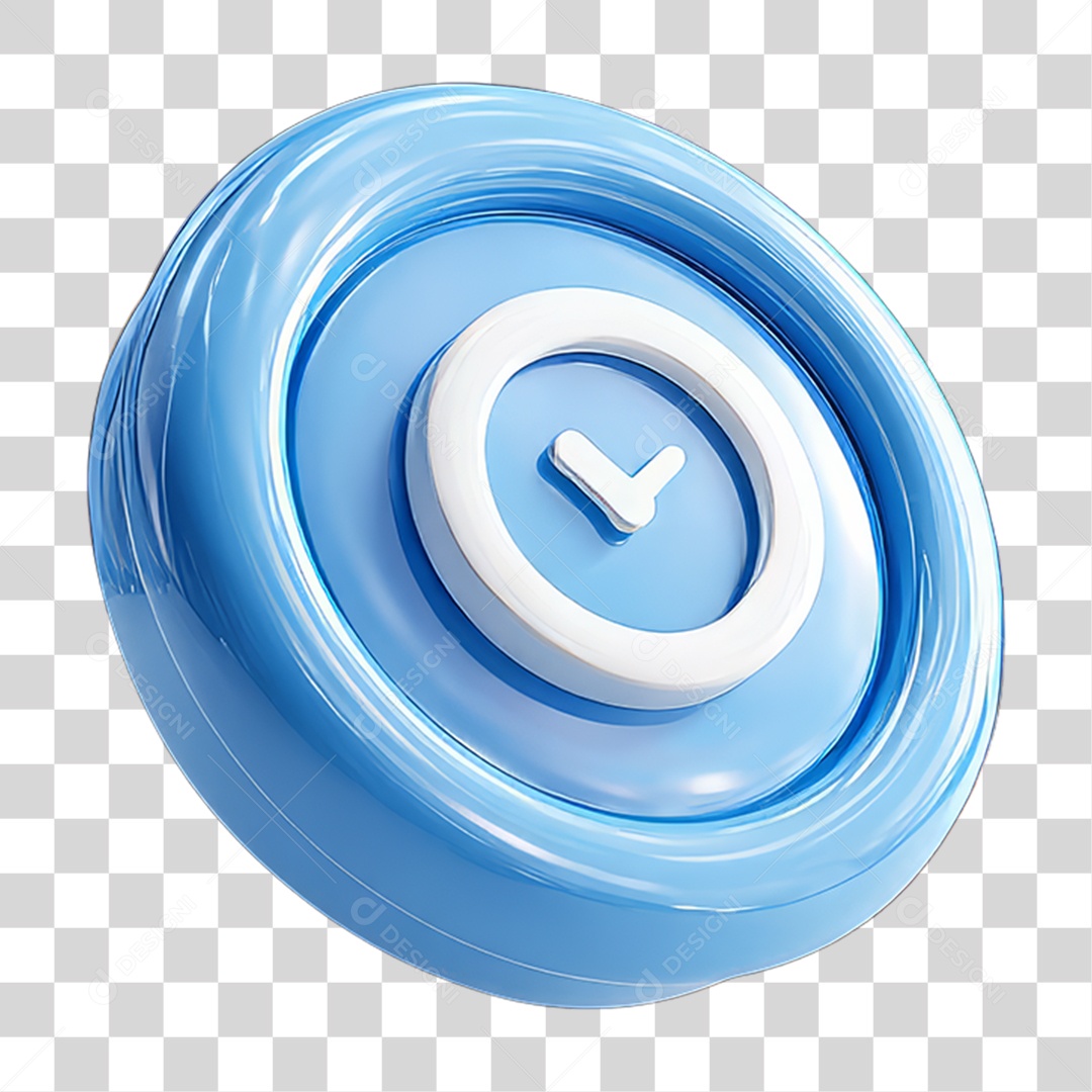 Ícone 3D Relógio Horário PNG Transparente